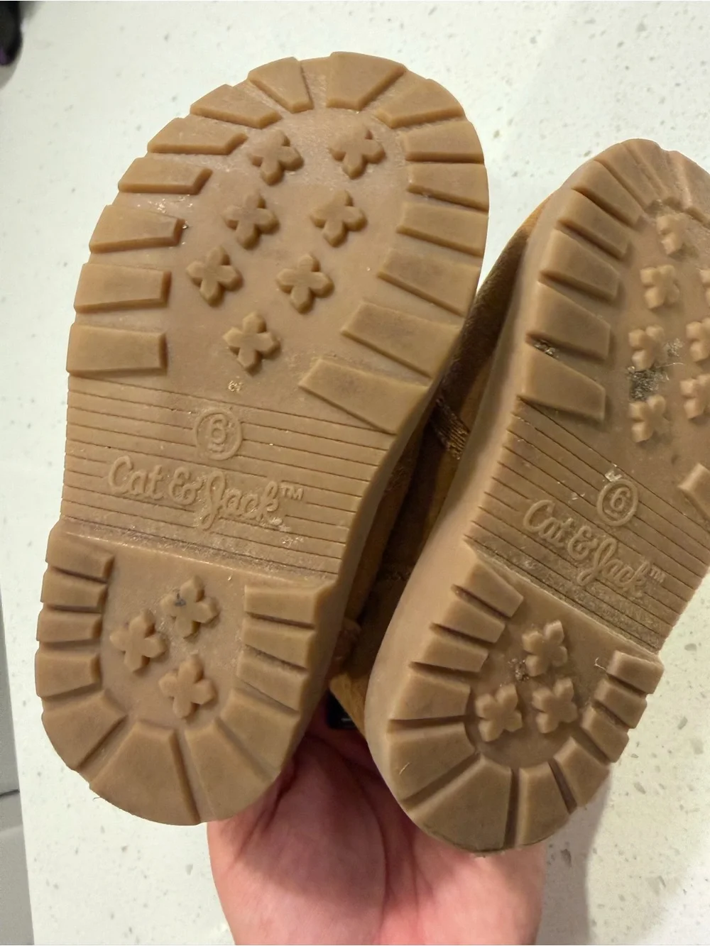 Cat & Jack Kids Tan Suede Hook-and-Loop Boots